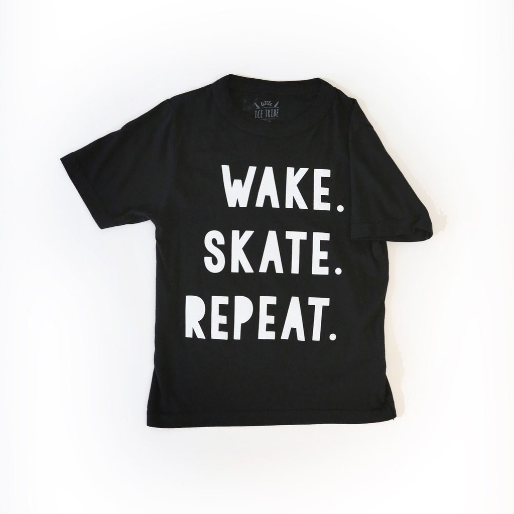 Wake. Skate. Repeat. Youth Tee