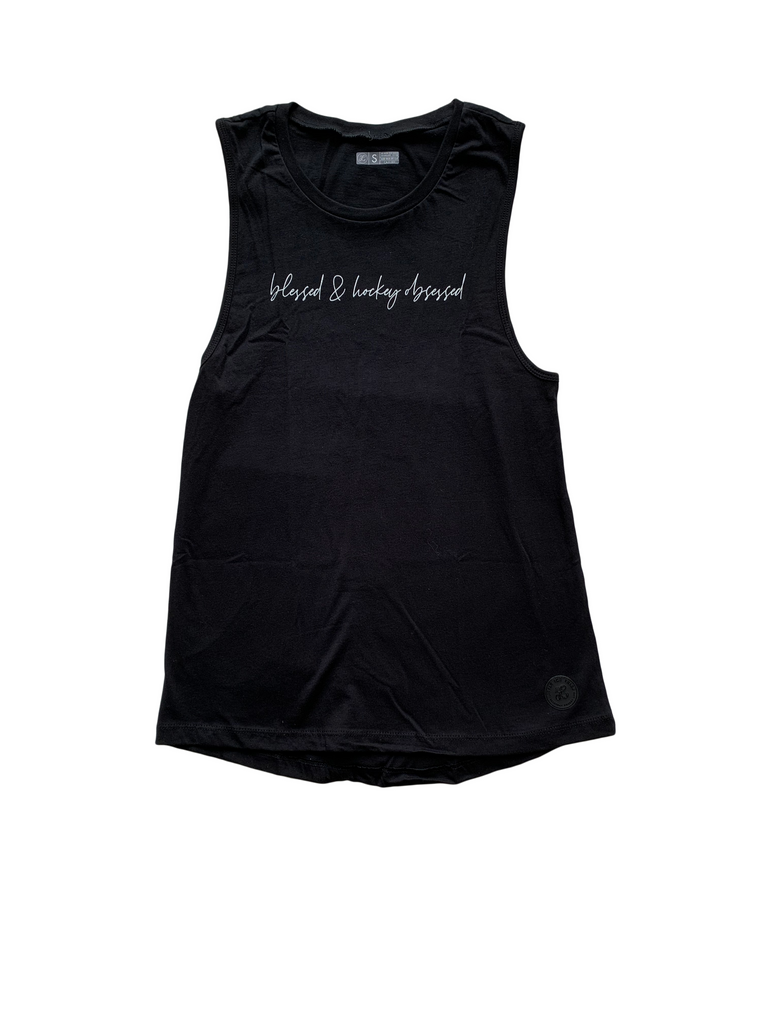 Women's Blessed And Hockey Obsessed Tank Top